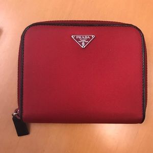 Prada Red and Black Wallet - New With Tags